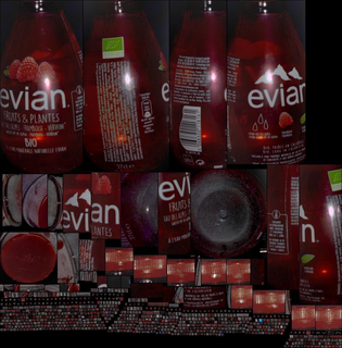 瓶子：evian red