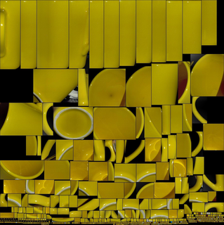 杯子：yellow white border