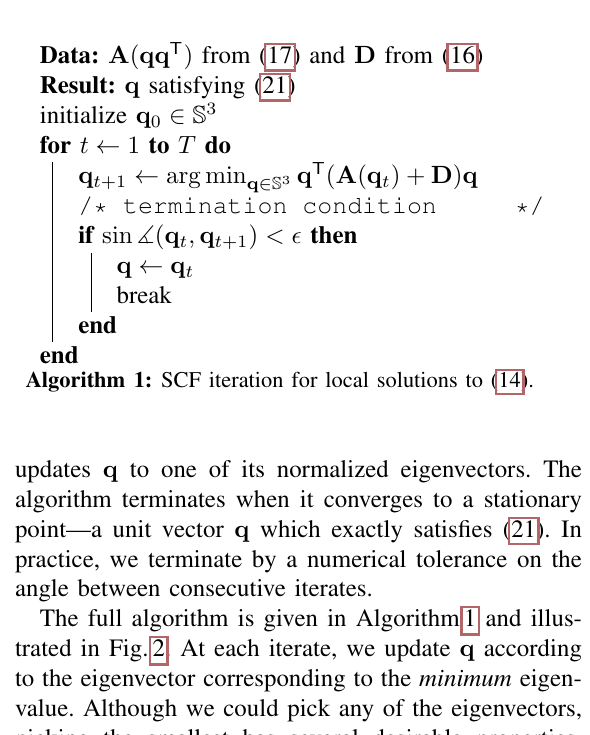 Self-consistent field 迭代算法和最小特征向量选择解释