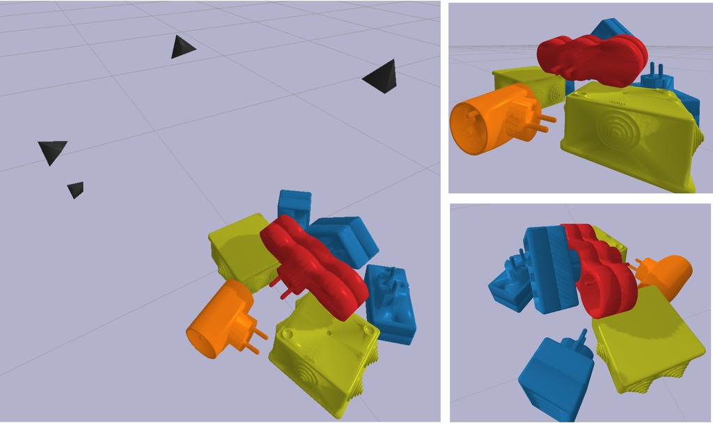 CosyPose Figure 1(b): reconstructed objects and camera poses