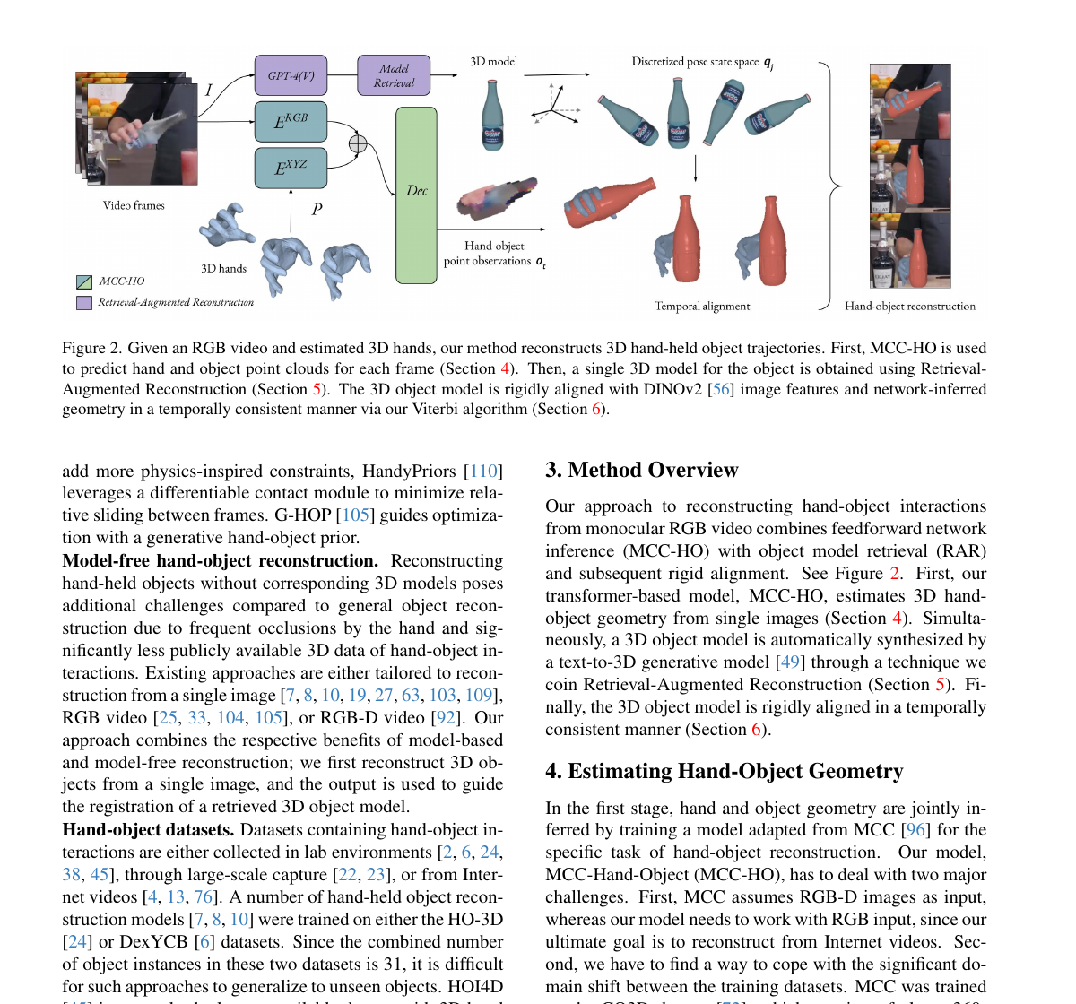 Hand-held object reconstruction Figure 2: MCC-HO and RAR pipeline
