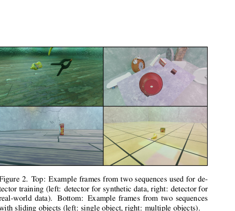 RGB-D observations and pose estimator used for physics-based rigid tracking